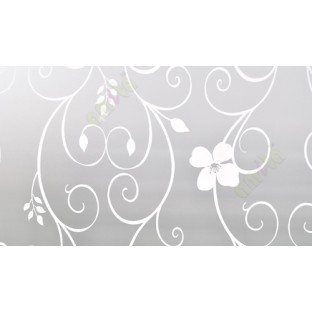 White frosted tendril plant decorative glass film